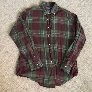 Polo Ralph Lauren Men's Large Shirt L/S Cotton Plaid Button Up